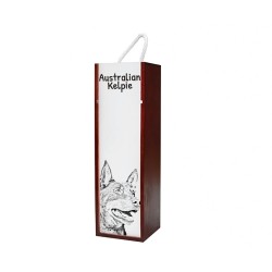 Australian Kelpie - Boîte pour le vin avec l'image d'un chien.