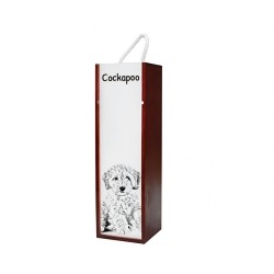Cockapoo - Wine box with an image of a dog.