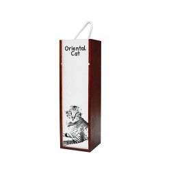 Oriental shorthair - Boîte pour le vin avec l'image d'un chat.