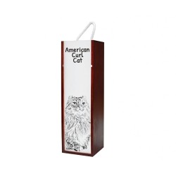 American Curl - Wine box with an image of a cat.