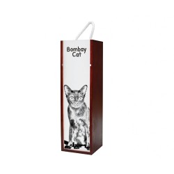 Bombay-Katze - Wein-Schachtel mit dem Bild eines Katzes.