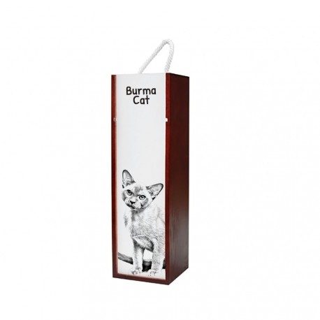 Wine box with an image of a cat.