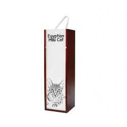 Egyptian Mau - Wine box with an image of a cat.