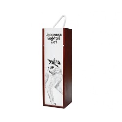 Japanese Bobtail - Wine box with an image of a cat.