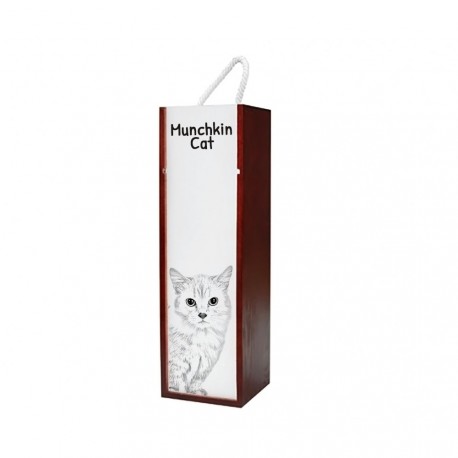 Caja de vino con una imagen de gato.