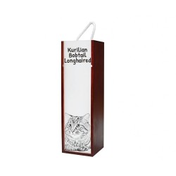 Bobtail des Kouriles longhaired - Boîte pour le vin avec l'image d'un chat.