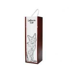 LaPerm - Wine box with an image of a cat.