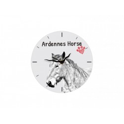 Ardennes horse - Free standing clock, made of MDF board, with an image of a horse.