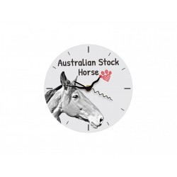 Australian Stock Horse - Free standing clock, made of MDF board, with an image of a horse.