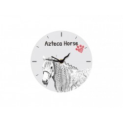 Koń aztecki - stojący zegar z wizerunkiem konia, wykonany z płyty MDF
