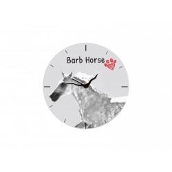 Barbe - L'horloge en MDF avec l'image d'un cheval.