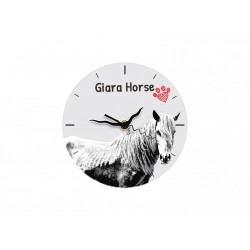 Cheval de la Giara - L'horloge en MDF avec l'image d'un cheval.