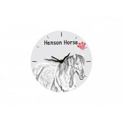 Henson - Reloj de pie de tablero DM con una imagen de caballo.