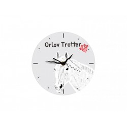 Orlov Trotter - Free standing clock, made of MDF board, with an image of a horse.