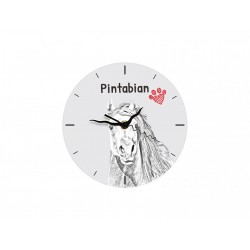Caballo Pinto - Reloj de pie de tablero DM con una imagen de caballo.