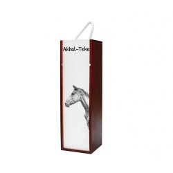 Achal-Tekkiner - Wein-Schachtel mit dem Bild eines Pferdes.
