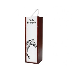 Selle français - Caja de vino con una imagen de caballo.