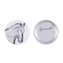 Pin, brooch with a horse - Friesian, Frisian