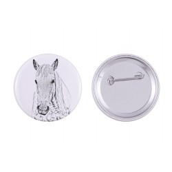 Pin, brooch with a horse - Camargue horse