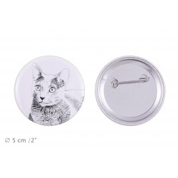 Pin, brooch with a cat - Russian Blue