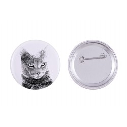 Pin, brooch with a cat - Chartreux
