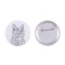 Pin, brooch with a cat - Nebelung