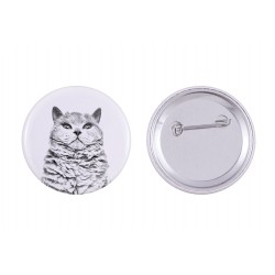 Pin, brooch with a cat - Selkirk rex shorthaired