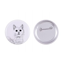 Pin, brooch with a cat - Turkish Van