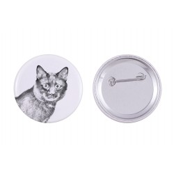 Pin, brooch with a cat - Kurilian Bobtail