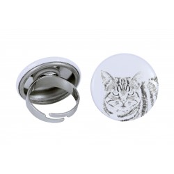 Ring with a cat - Manx cat