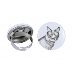 Ring with a cat - Kurilian Bobtail
