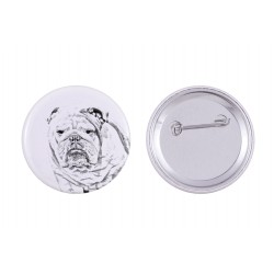 Pin, brooch with a dog - Bulldog, English Bulldog
