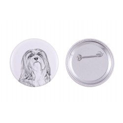 Pin, brooch with a dog - Lhasa Apso