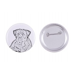 Pin, brooch with a dog - Rottweiler