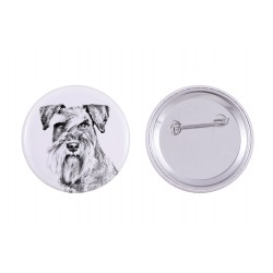 Pin, brooch with a dog - Schnauzer