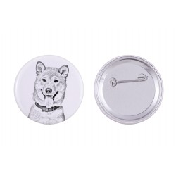 Pin, brooch with a dog - Shiba Inu