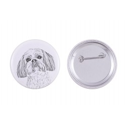 Pin, brooch with a dog - Shih Tzu