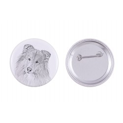 Pin, brooch with a dog - Collie
