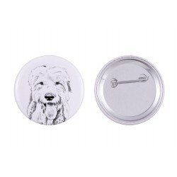 Pin, brooch with a dog - Old english sheepdog