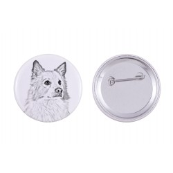 Pin, brooch with a dog - Icelandic sheepdog