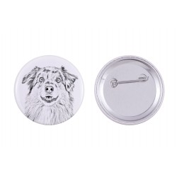 Pin, brooch with a dog - Australian Shepherd