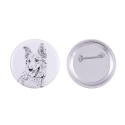 Pin, brooch with a dog - Basque Shepherd Dog