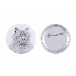 Pin, brooch with a dog - Keeshond