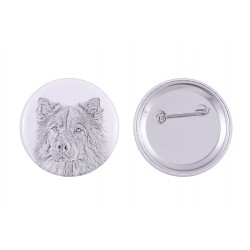 Pin, brooch with a dog - Eurasier