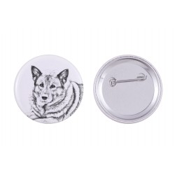 Pin, brooch with a dog - Norwegian Elkhound