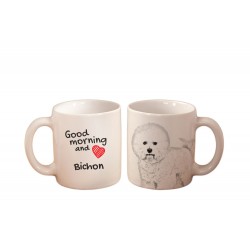 Bichon - una tazza con un cane. "Good morning and love ...". Di alta qualità tazza di ceramica.