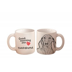 Bassotto - una tazza con un cane. "Good morning and love ...". Di alta qualità tazza di ceramica.