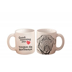 Mastif francuski - kubek z wizerunkiem psa i napisem "Good morning and love...". Wysokiej jakości kubek ceramiczny.