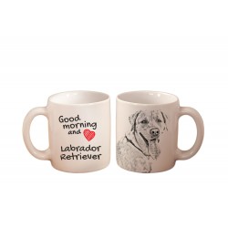 Labrador Retriever - ein Becher mit einem Hund. "Good morning and love ...". Hochwertige Keramik überfallen.