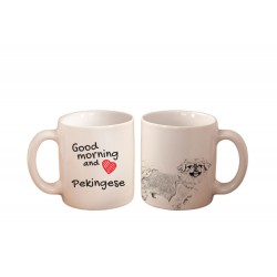 Pekingese - a mug with a dog. "Good morning and love ...". High quality ceramic mug.